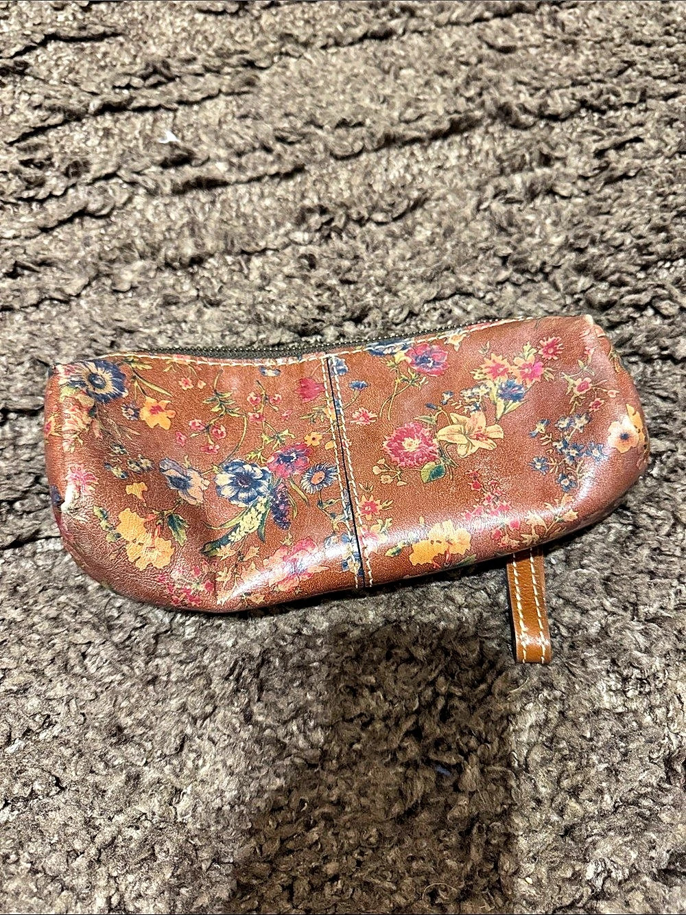 Patricia Nash Isla Oblong Wristlet Pouch Brown & Pink